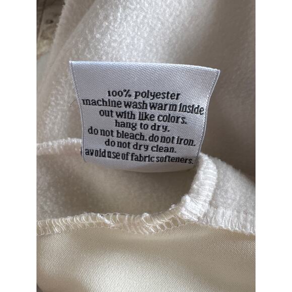 Dudley Stephens Cream Fleece Turtle Neck Long Sleeve Pull Over Pockets medium M - Picture 7 of 9